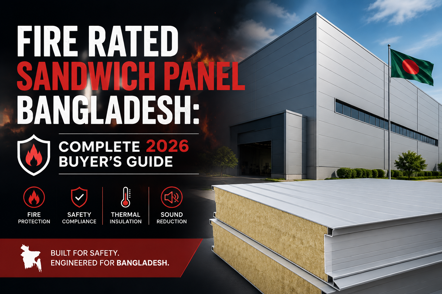 "Fire Rated Sandwich Panel Bangladesh: Complete 2026 Buyer's Guide". Modern design, , , aesthetic. Background imagery