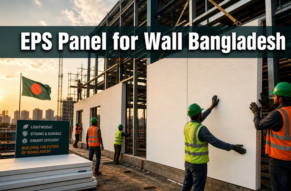 Professional () hero image featuring 'EPS Panel for Wall Bangladesh' in extra large white with dark drop , centered in upper