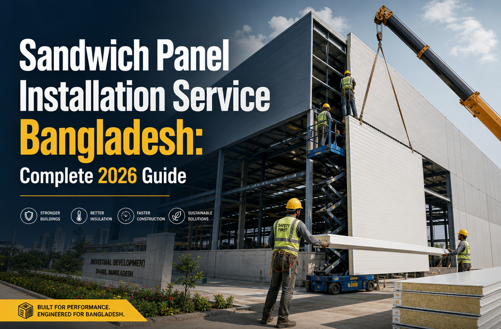 "Sandwich Panel Installation Service Bangladesh: Complete 2026 Guide". Modern design, , , aesthetic. Background imagery