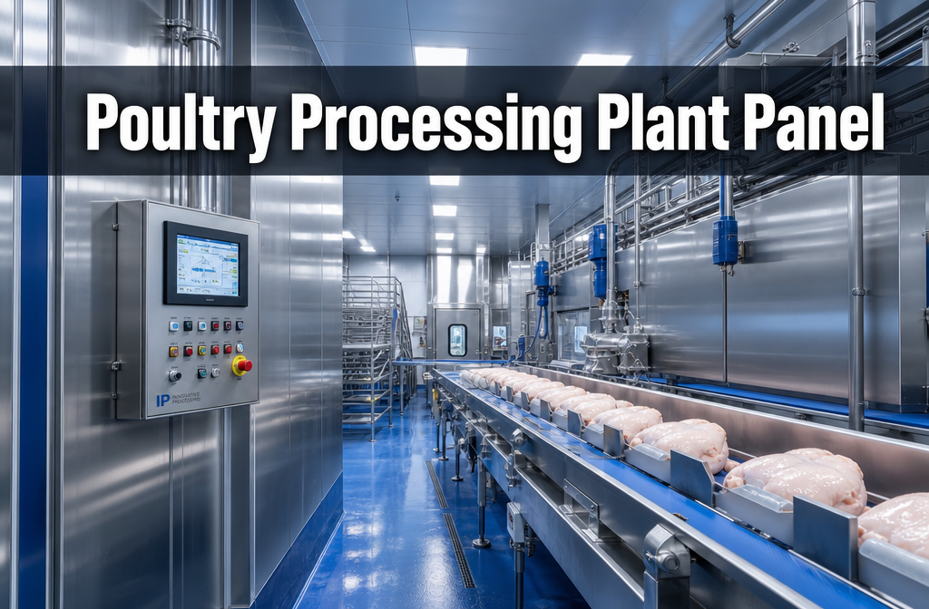 Professional () hero image featuring 'Poultry Processing Plant Panel' in extra large white with dark drop , centered in