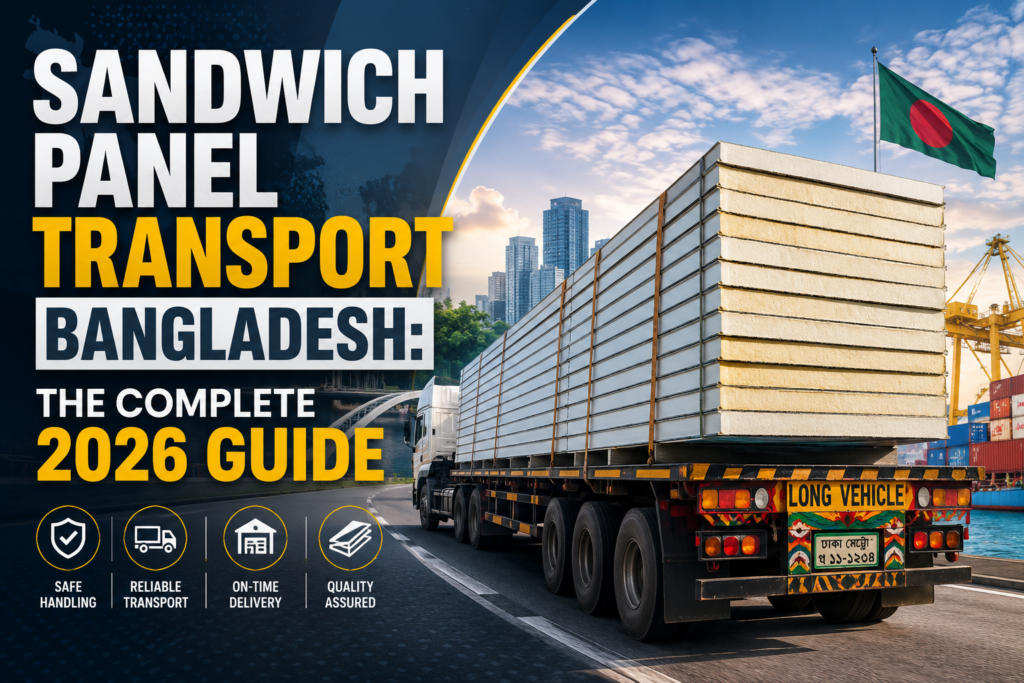 "Sandwich Panel Transport Bangladesh: The Complete 2026 Guide". Modern design, , , aesthetic. Background imagery relevant